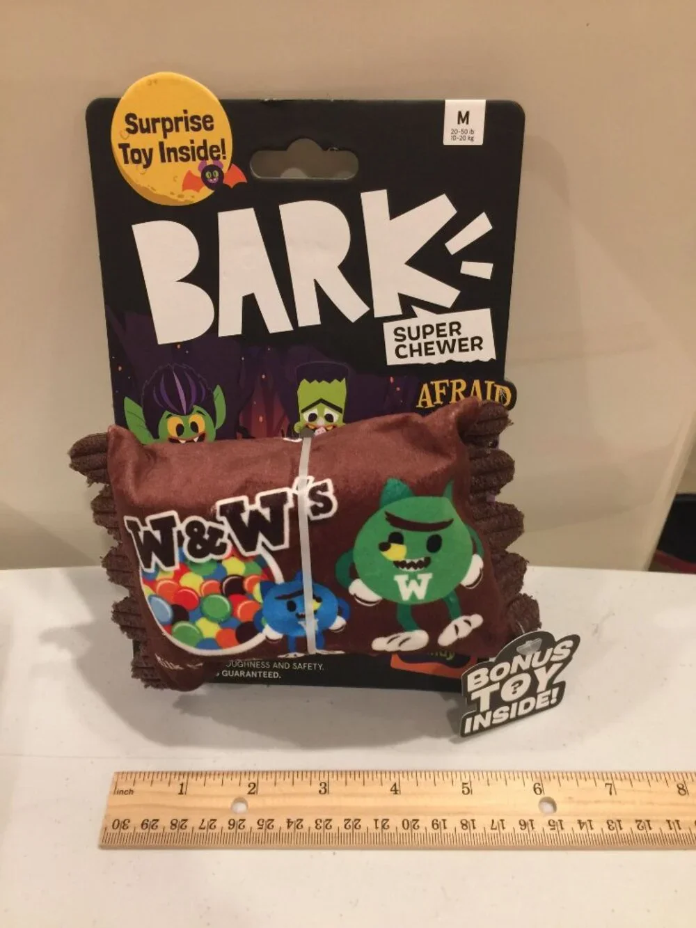 BARK Super Chewer W & W's Candy Hidden Toy Plush Dog Toy Squeak Afraid of the B